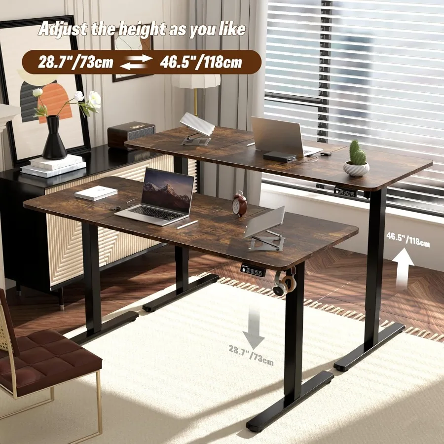 55 مكتب قائم كهربائي مع ارتفاع قابل للتعديل للمكتب المنزلي ومحطات عمل الكمبيوتر يتميز وحدة تحكم الذاكرة للمخصص #4