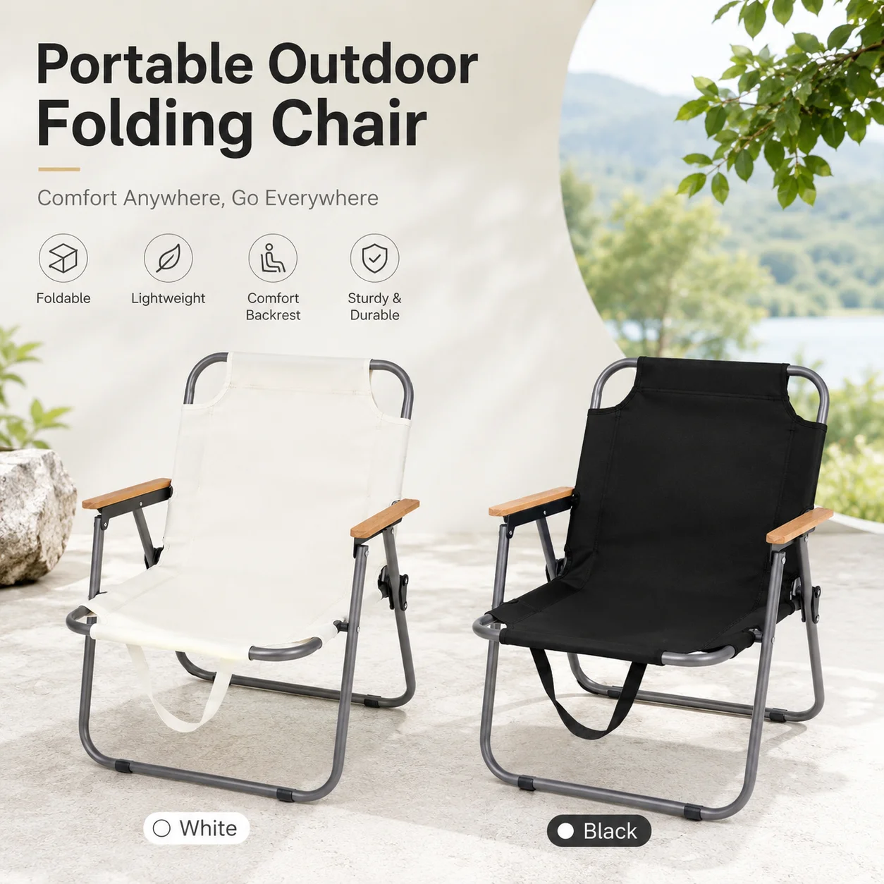 

Outdoor Portable Moon Chair With Backrest Thickened Seat Foldable Camping Stool Suitable For Fishing Sketching Beach And Picnic