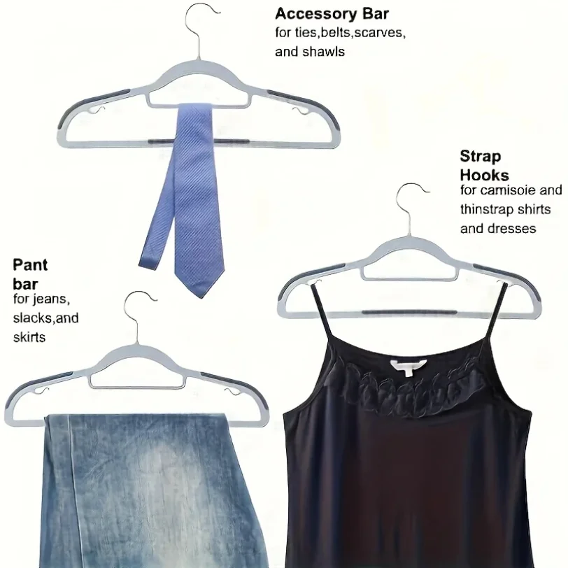 10Pcs Set of Non-slip Hangers Sturdy and Durable Rotating Hook Hangers Laundry Bathroom & Bedroom Clothes Hangers Organization