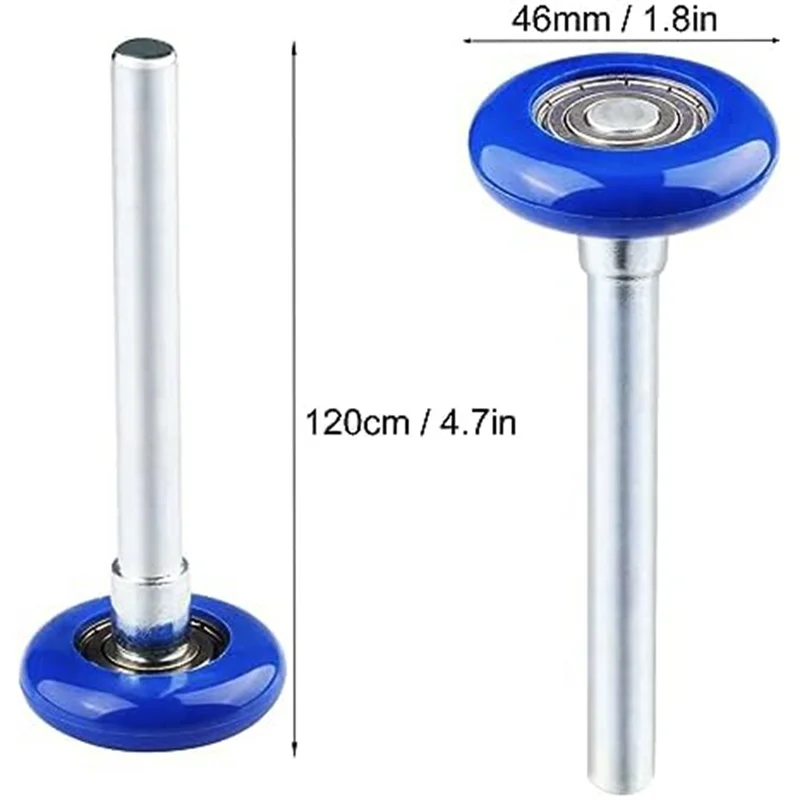 -A14E 12-pack 1,8 inch nylon verzegelde garagedeurrollen set kit stil/duurzaam en hoge belasting, krachtige lagerset blauw