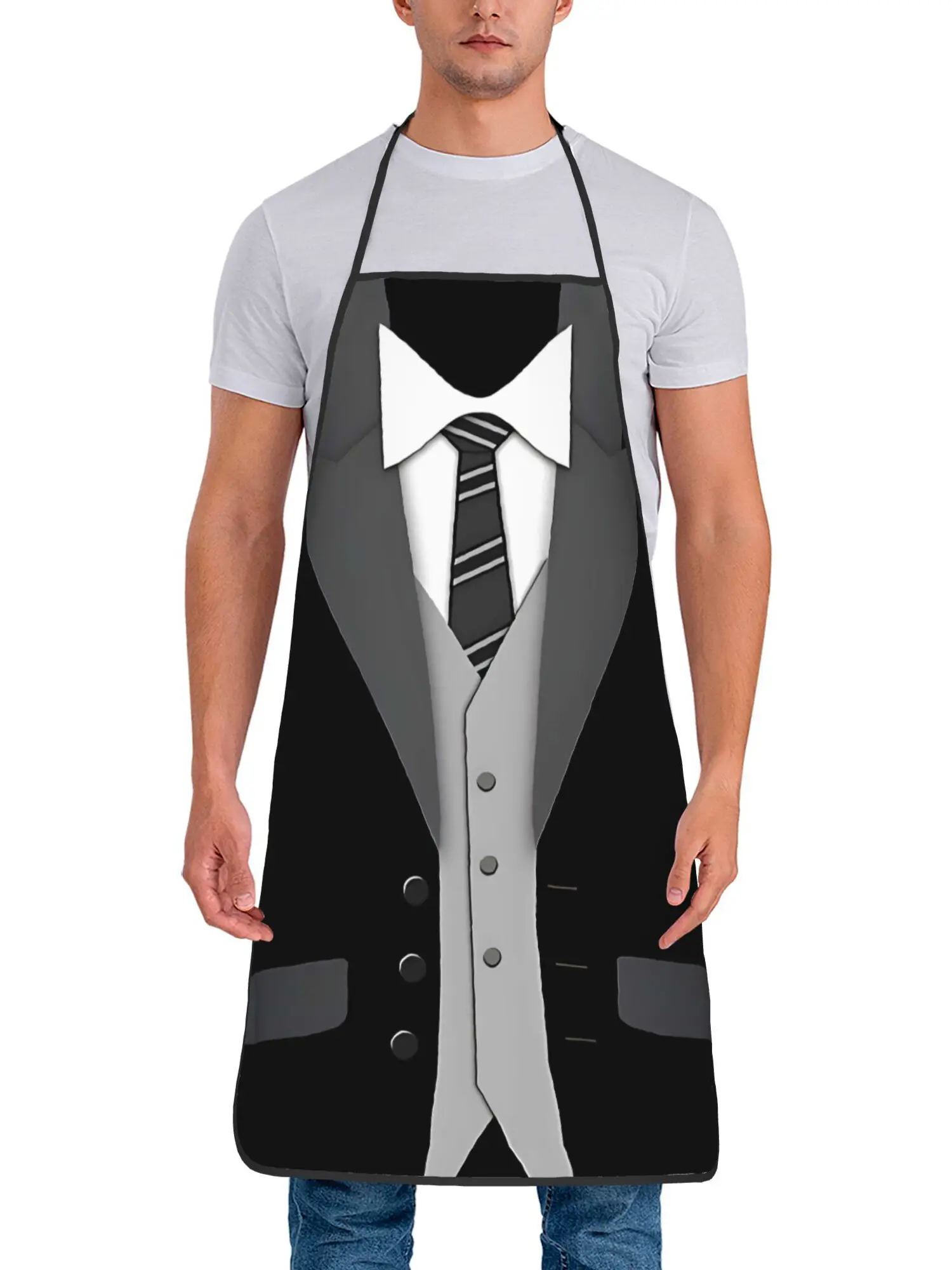 Humorous Chef Printed Apron for Men and Women Creative Graphic Art Kitchen Cooking Apron