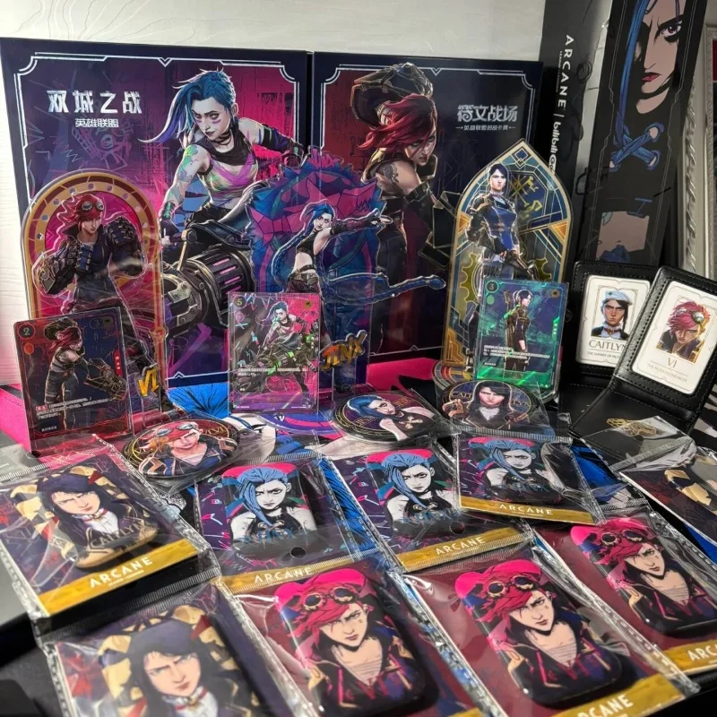 

In Stock Game League Of Legends City Of Two Cities Jinx Vi Caitlyn Kiramman Sign Perimeter Cartoon Anime Figure Model Decor Gift