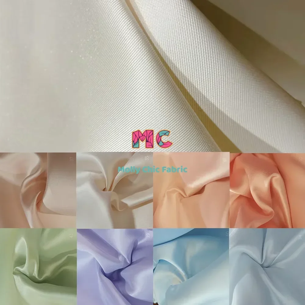 Kain Mikado Twill Satin Tebal Jahitan Berkualitas Tinggi Gaun Pengantin Kustom Gaun Malam Gaun Pesta Kain Fashion DIY Untuk Menjahit