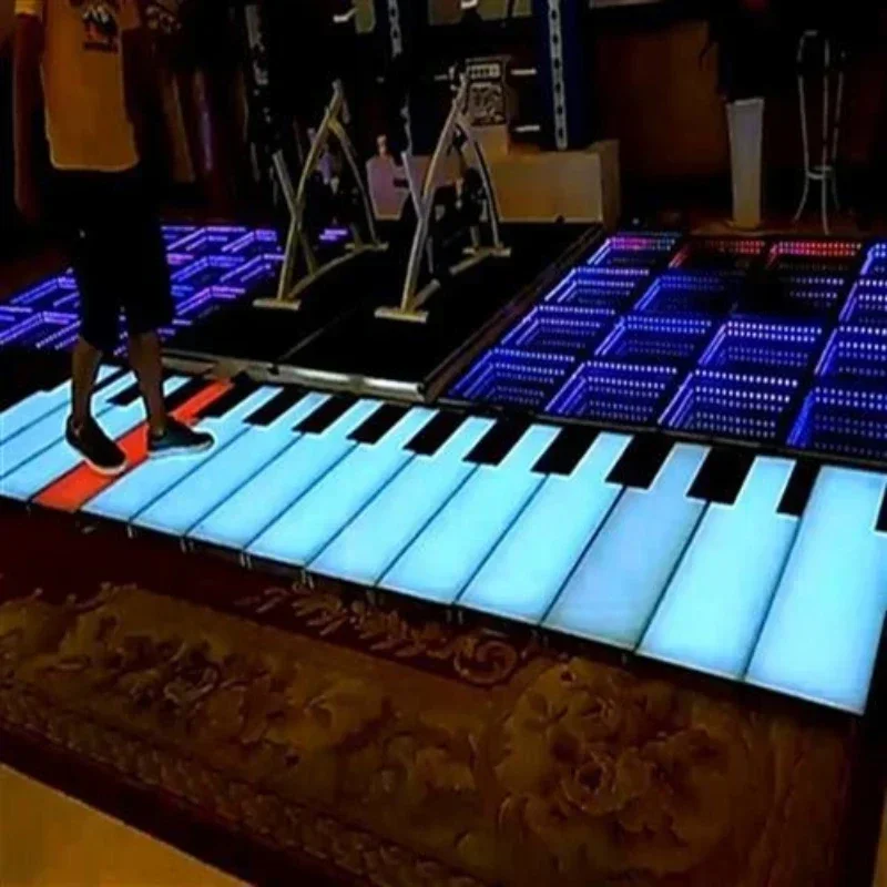 Colorful portable  LED 3D Digital Dance Floor Piano For Other Amusement Park Products