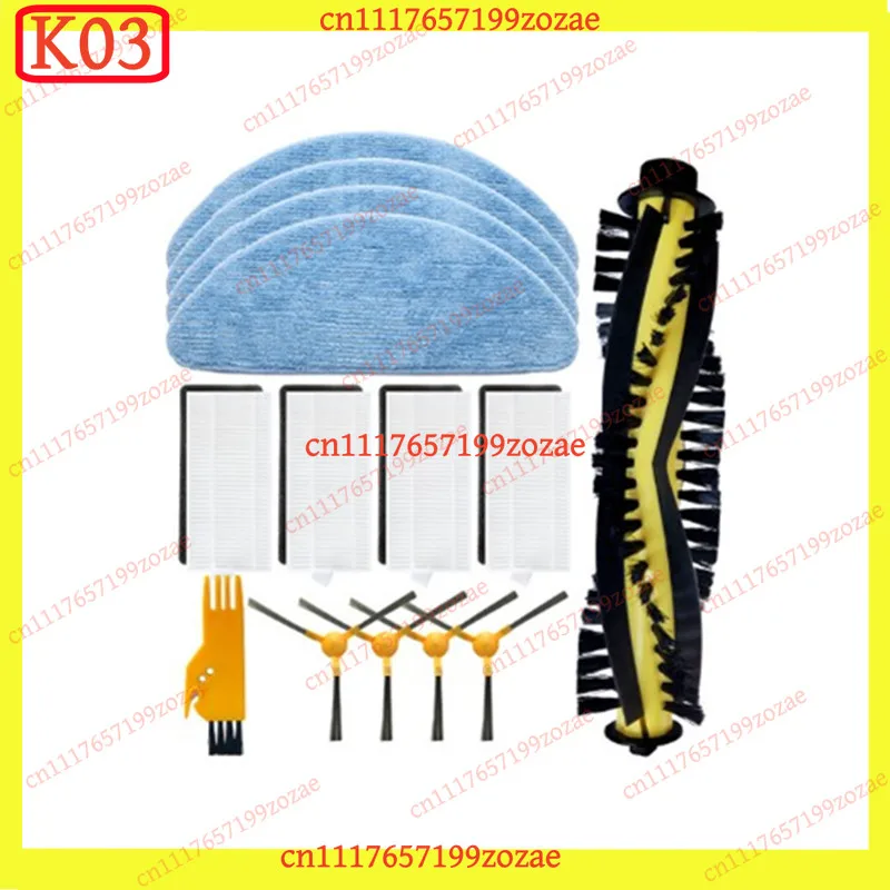 k03 HEPA Filter Mop Cloth Main Brush for Ikhos S15 S14 Create NetBot Robotic Vacuum, Replacement Parts