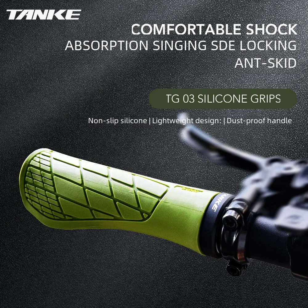 TANKE Silicone Handlebar Grips MTB Grip Shockproof Non-slip Mountain/Road Bike Handle Cover Folding Balance Bike Accessories