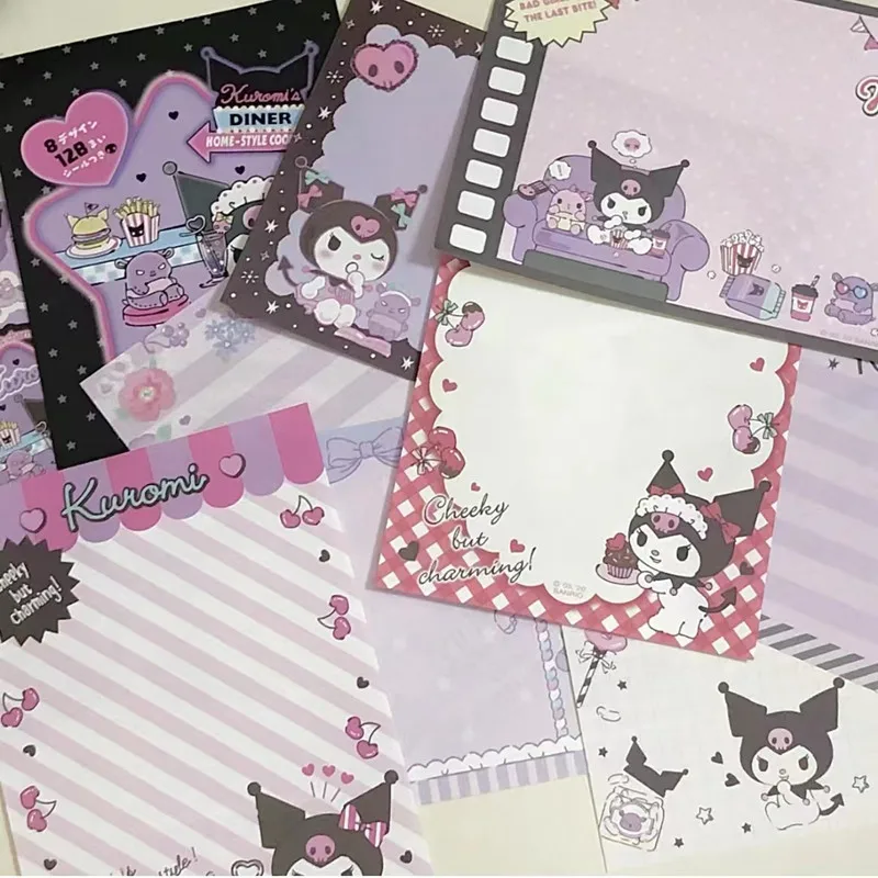 Sanrio Notebook  Kuromi Hello Kitty Cinnamoroll My Melody Hand Book Note Paper Cartoon Memo With Stickers For Girls Gift Toys