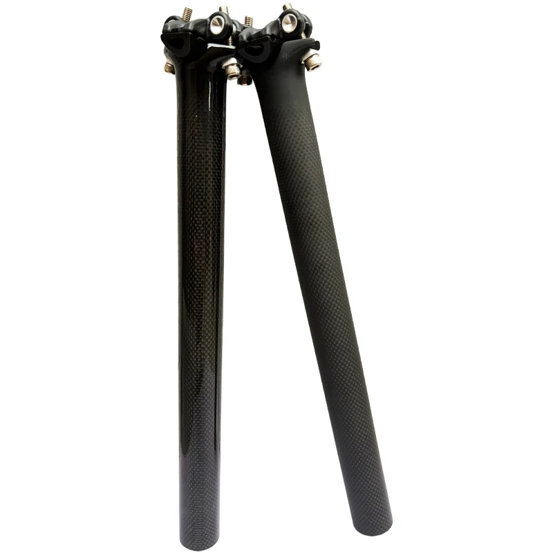 3K Carbonfaser Fahrrad-Sattelstütze 27,2/30,8/31,6mm 350/400mm Leichtgewicht MTB Rennrad Sattelstütze Matt Glänzend – Detail 9