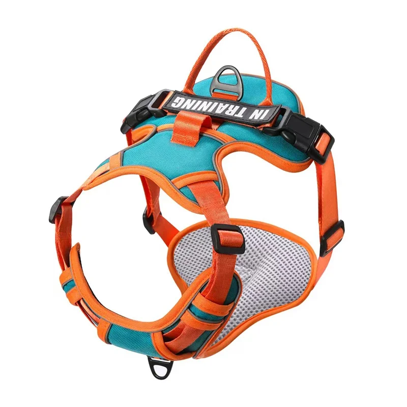 Reflective Nylon Dog Harness Vest Breathable Adjustable Pet Vest_voghion.com