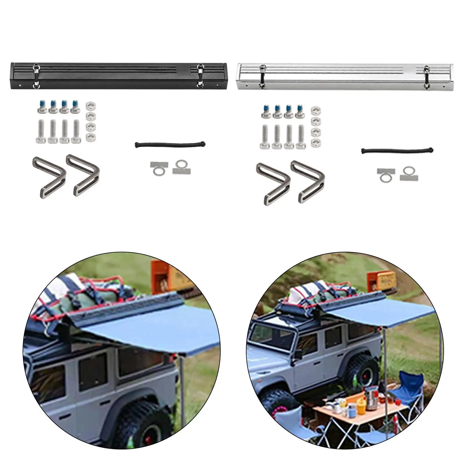 เต็นท์ข้างติดหลังคารถบังคับวิทยุ ขนาด 1/18 สำหรับรถบรรทุก รถครอว์เลอร์ อุปกรณ์เสริมสำหรับรถบังคับวิทยุ