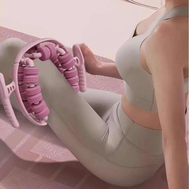 

1pc 6-in-1 Adjustable Leg Massager - 28 Massage Heads with Ergonomic Design, Home Use Leg Compression Tool, Pink/Purple/Black