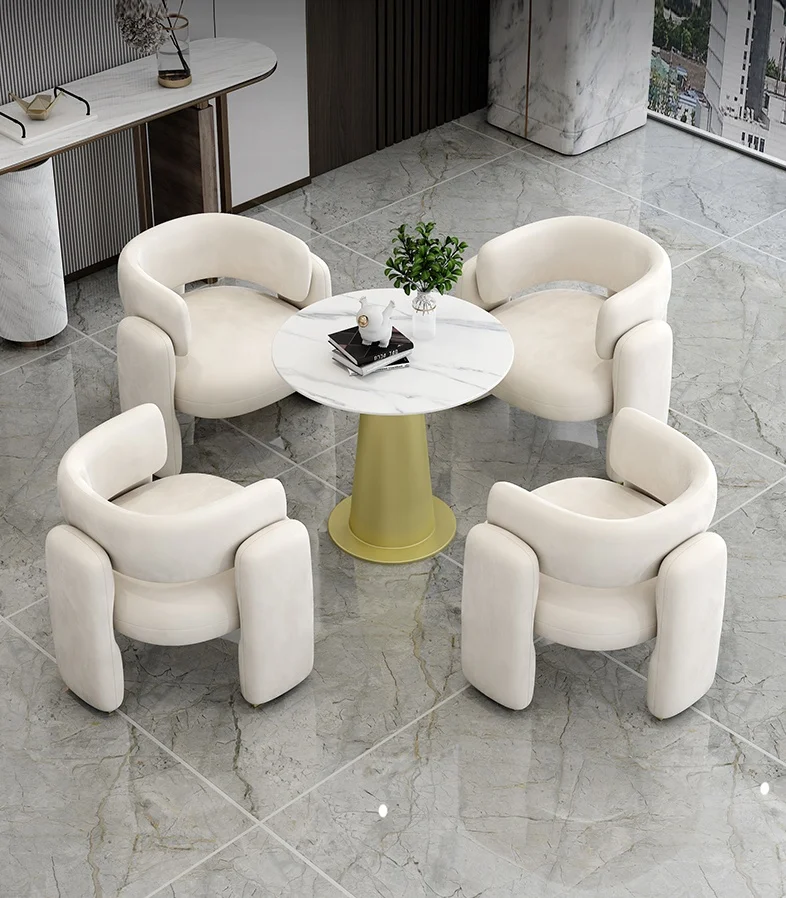 

for Modern Light Luxury Dining Table and Chair Combinations Casual Living Room Sets Factory Direct Sales Wholesale