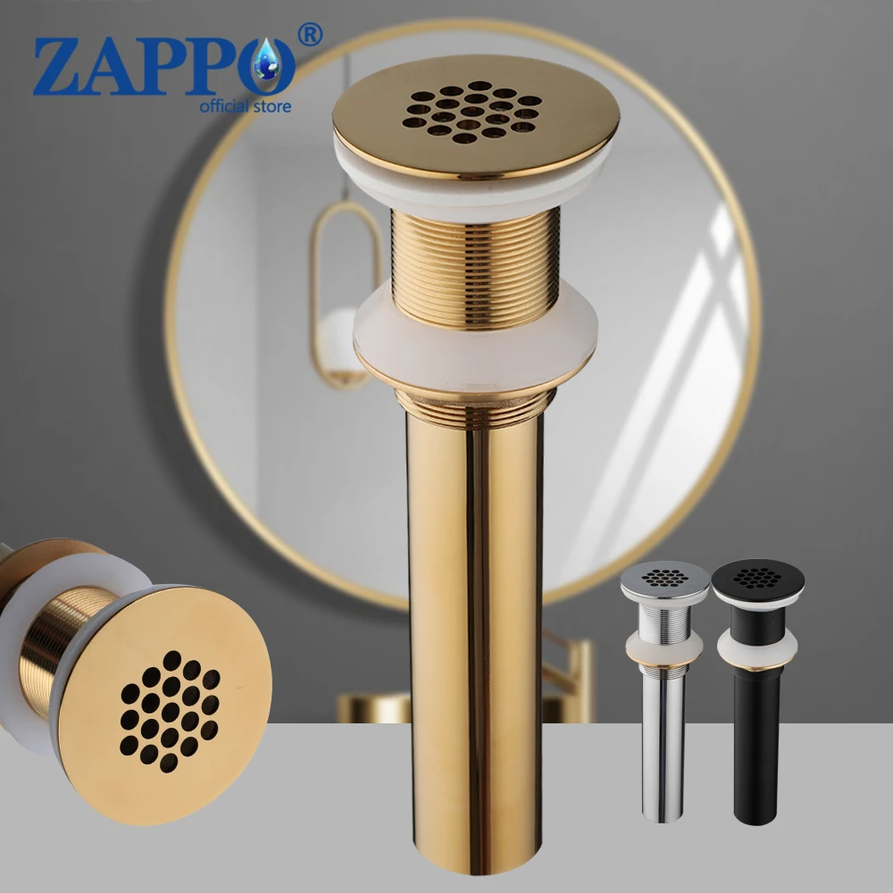 ZAPPO Basin Drain Stopper Bathroom Vessel Sink Drain With Overflow Vanity Sink Pop Up Drain Replacement Anti-Clog Sink Drain