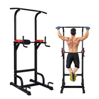 Adjustable Multi-Function Power Tower Workout Dip Station Pull Up Bar Stand