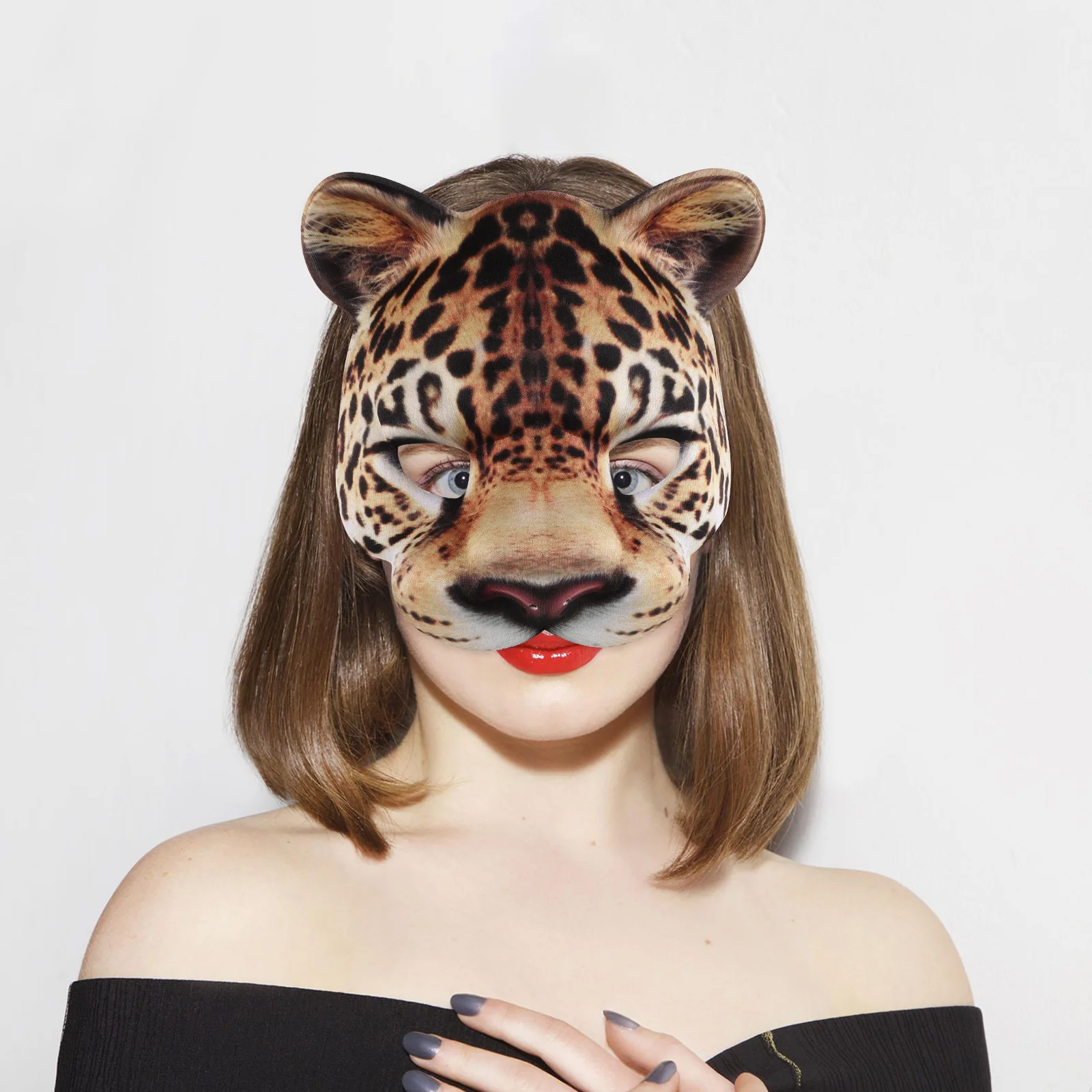 Masque léopard léger et confortable, 1 pièce, Design créatif et lumineux pour fête costumée, accessoires décoratifs, spectacle de jeu de rôle