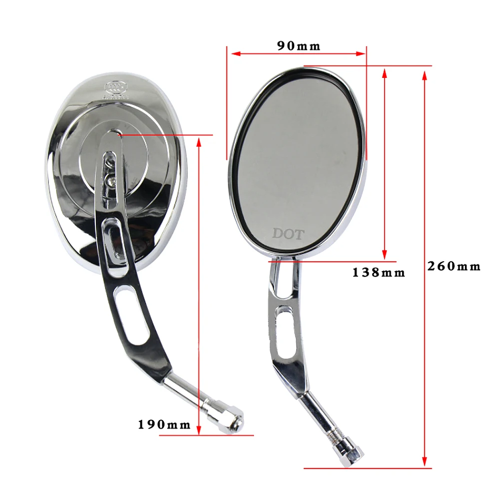 Motorcycle Oval Rearview Mirrors Universal Motorbike Side Mirror FOR Suzuki DL 650 v Strom sv1000 Honda Shadow 750 VTX 1800 1300