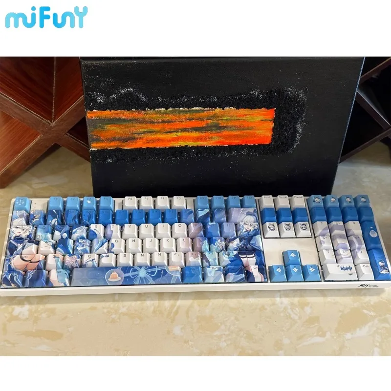 Imagem -06 - Keycaps para Teclado Mecânico Mifuny Keycaps Anime Deus da Água Furina Pbt Bonito Perfil Cereja Acessórios para Jogos