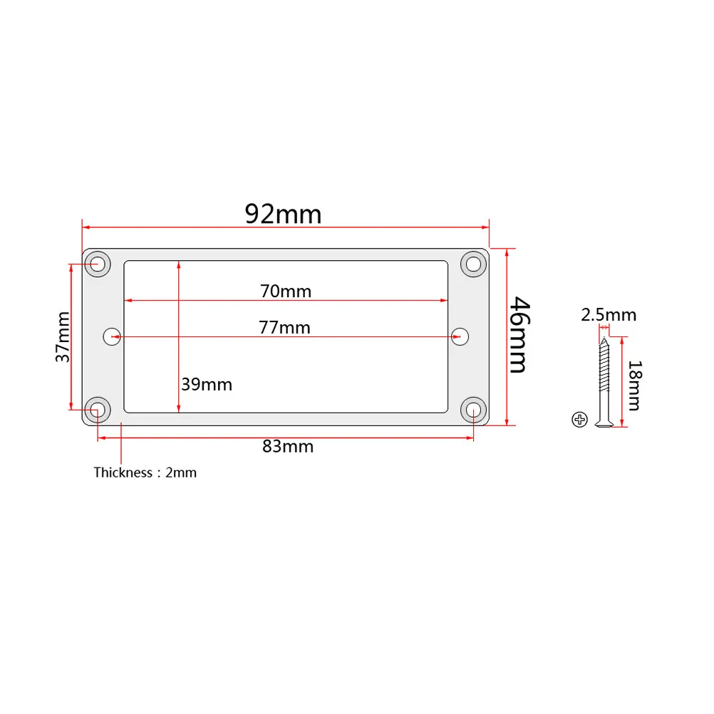 

2Pcs Black Flat Humbucker Pickup Mounting Rings 92x46mm Metal Guitar Pickup Frames Easy Install Covers Hole Edges Shine Finish