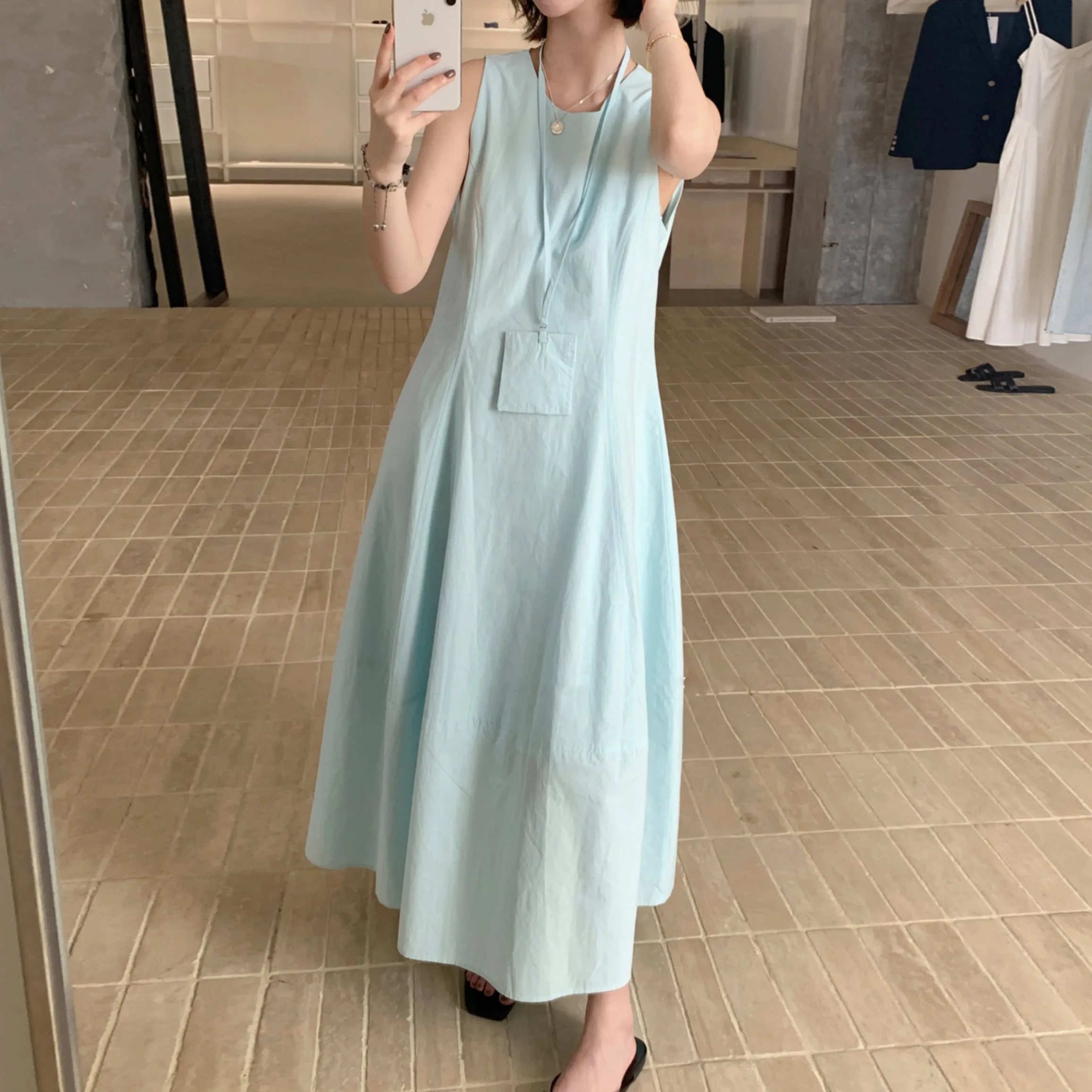 韓国 Sle ルーズ スベル ベスト Dr レディース 新しい Sle 夏用スリムフィット フラワーバッド ロング Dr バッグ付き 通勤 Sle