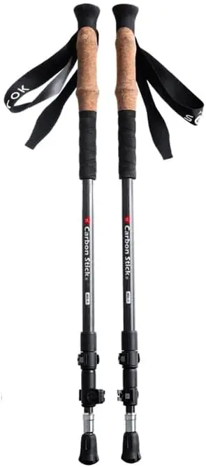 

Ultralight Carbon Fiber Trekking Poles with X Carbon Tech, Ergonomic Cork Grip, Adjustable Length