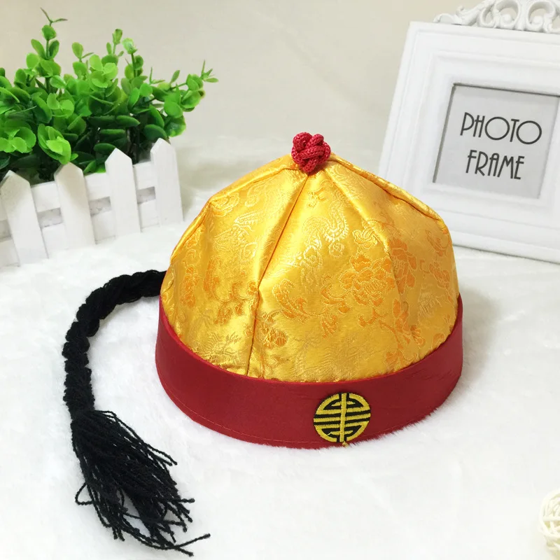Chinesischer Palast Prinz Hut Kopfbedeckung Kopfschmuck Cosplay Party Qing-Dynastie Mann Hut – Detail 4