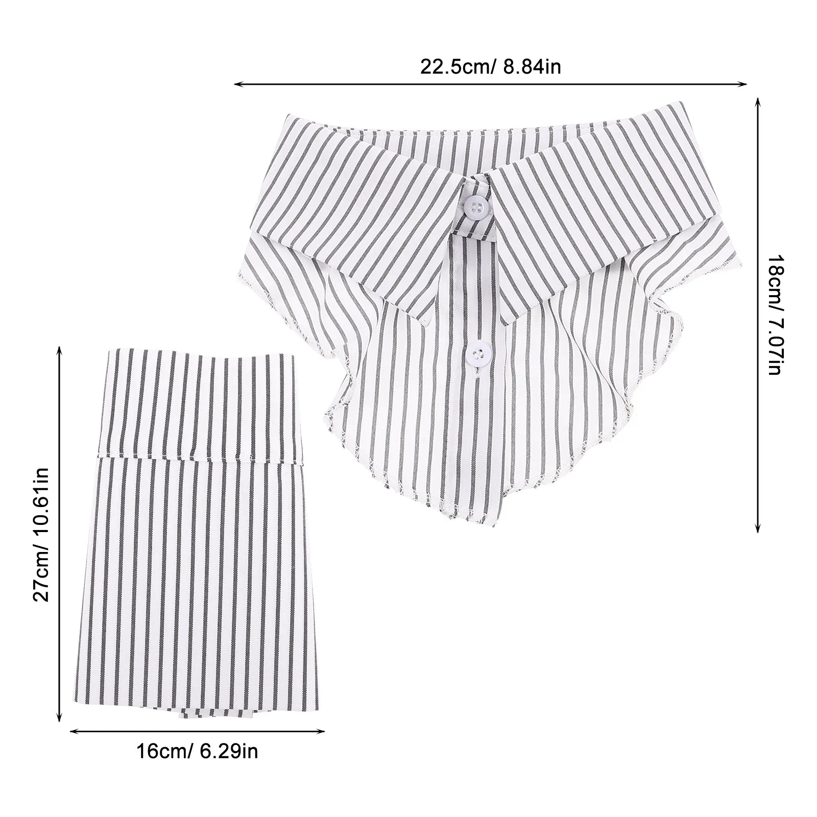 1Set Premium Polyester Faux Collar and Cuff Set Pointed Style Detachable for Women Men Office Wear Business Formal Professional
