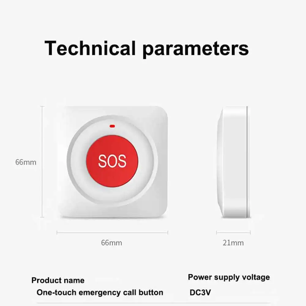 Produktbild von XNY Kabelloser SOS-Notfall-Fernbedienungs-Sender – 3 Stück, 433 MHz, Für Senioren, Kinder & Behinderte, Alarm Per Knopfdruck, Reichweite Bis 150 M
