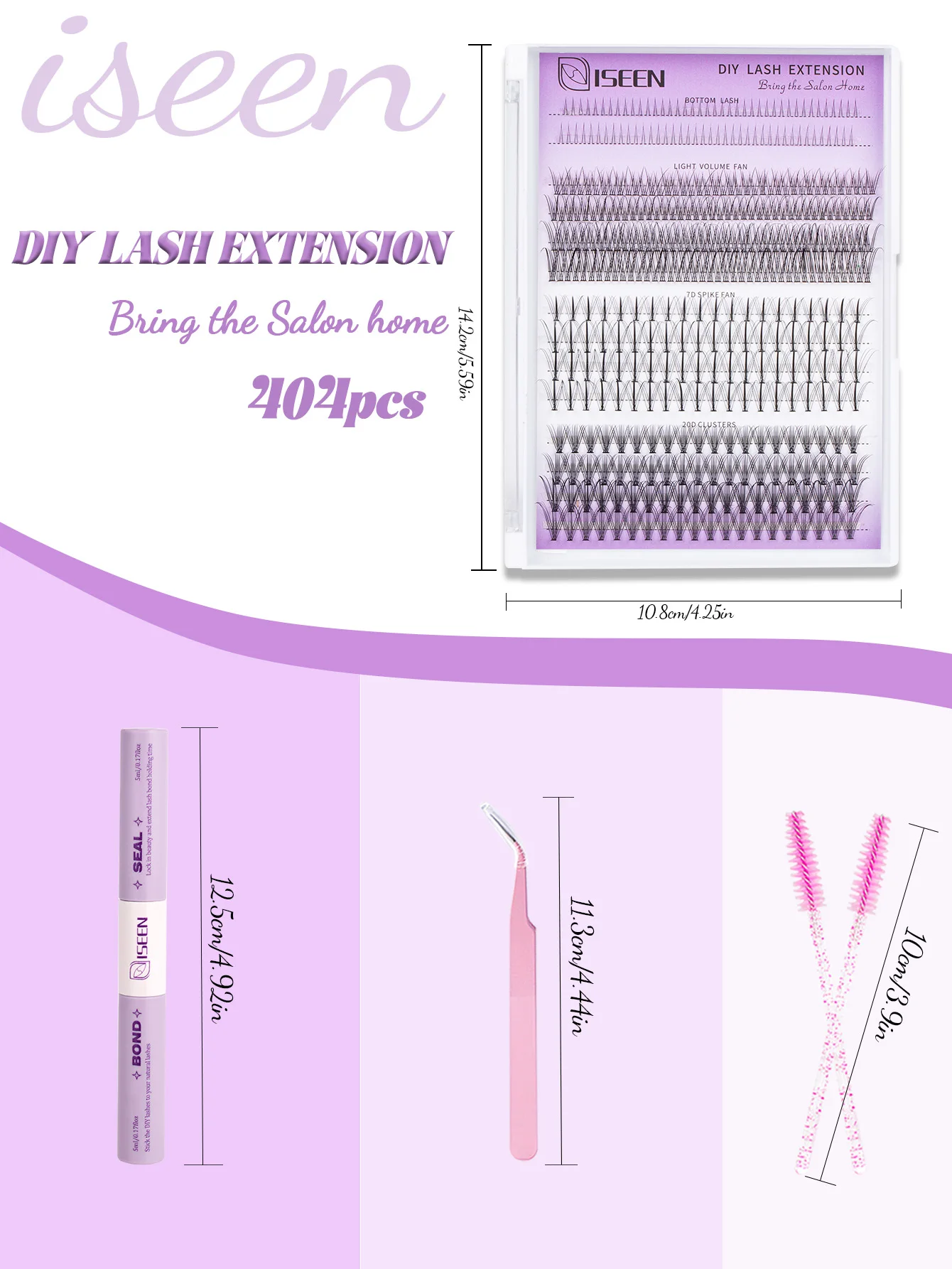 DIY-Cluster, Wimpern, natürliche Wimpernverlängerung, segmentierte Wimpern, Wimpernbündel, untere Wimpern mit Bindung und Dichtung, Pinzettenbürste