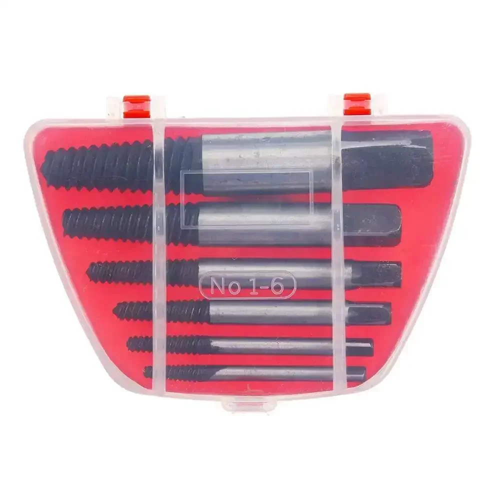 

6 шт./компл., экстрактор поврежденных винтов, прочный, легко набор для снятия сломанных болтов, набор инструментов для снятия сломанных болтов, сверло, набор инструментов для снятия сломанных болтов