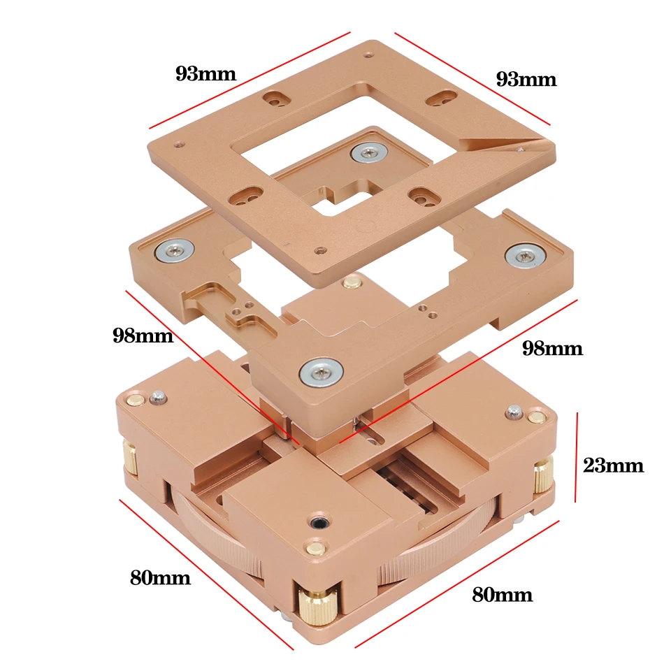 Kit de Station de reballage BGA en alliage d'aluminium 80mm/90mm, fixation de réparation de puces BGA, prend en charge les cartes graphiques/CPU/mémoire DDR/pont audio