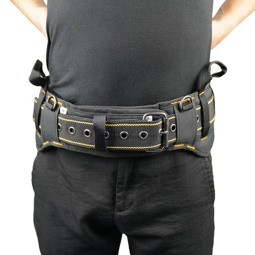 Imagen 2 del producto MELOTOUGH Cinturón de herramientas acolchado con correa de asa Cinturón de trabajo de construcción con 4 anillos para enganchar con tirantes para cinturón de herramientas