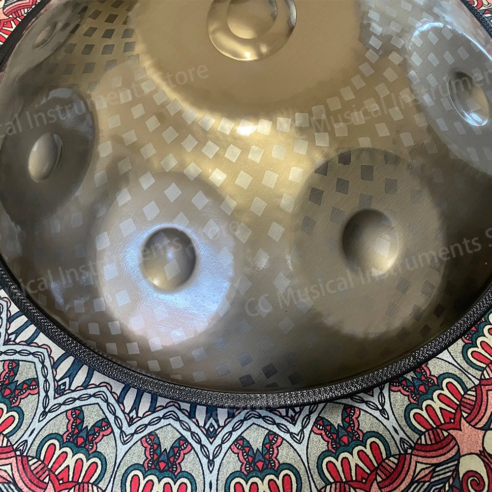 Professional High Quality Patterned Steel Handpan Drum D Minor Kurd 22 Inches 9 10 12 14Notes 440Hz/432Hz Percussion Instrument