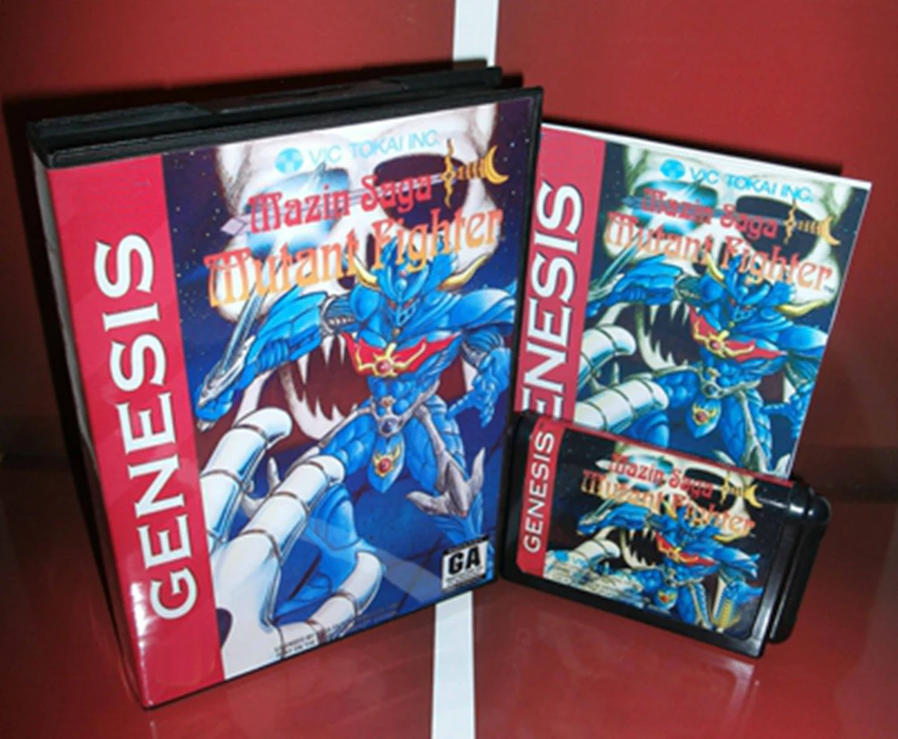 Mazin Saga Mutant Fighter with Box and Manual Cartridge for 16 bit Sega MD game card Megadrive Genesis system