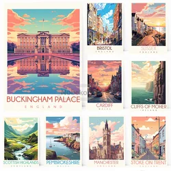 United Kingdom Vintage Travel Posters London Scotland Cornwall Ireland Prints Canvas Painting Wall Art Pictures Home Room Decor