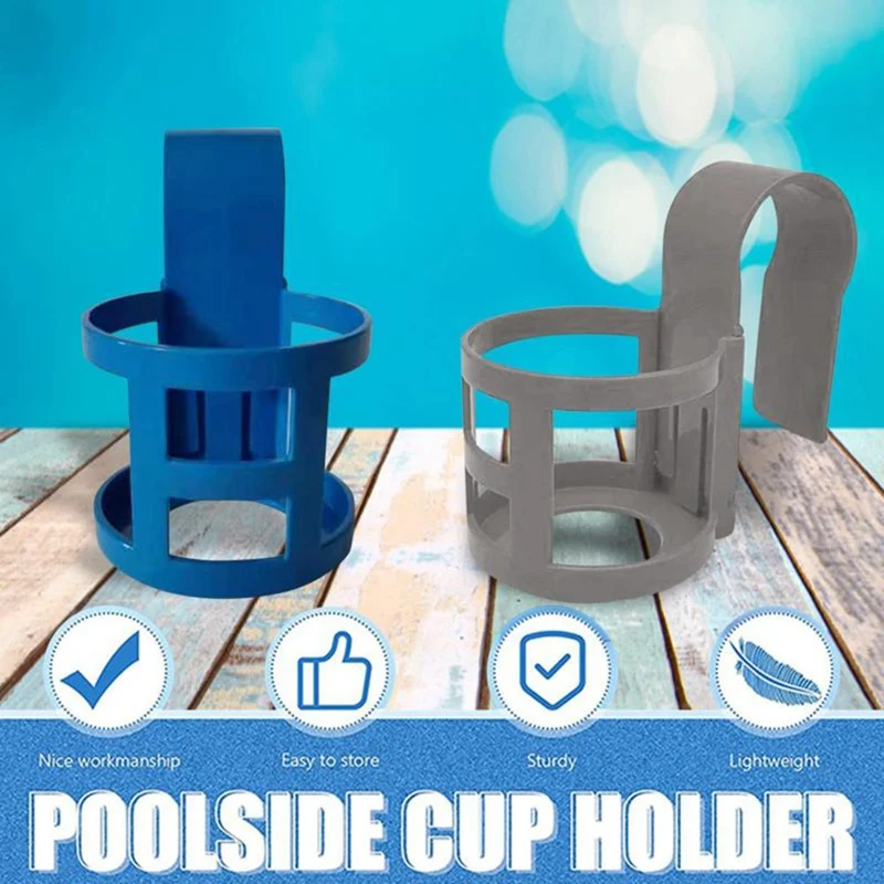 8 PCS Swimming Pool Water Cup Storage Pool Hanging Beer Holder Portable Frame Removable Mesh Drinks Basket