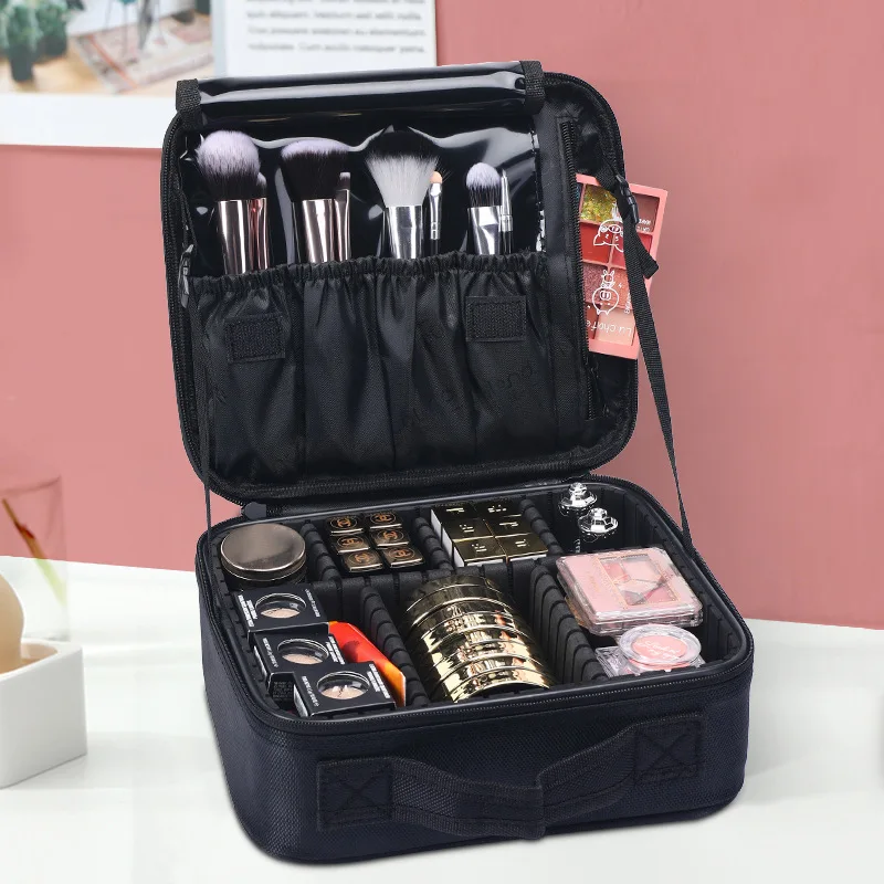 

Small Cosmetic Bag Handheld Portable Cosmetic Storage Bag Removable Compartment Ins Handheld Cosmetic Bag
