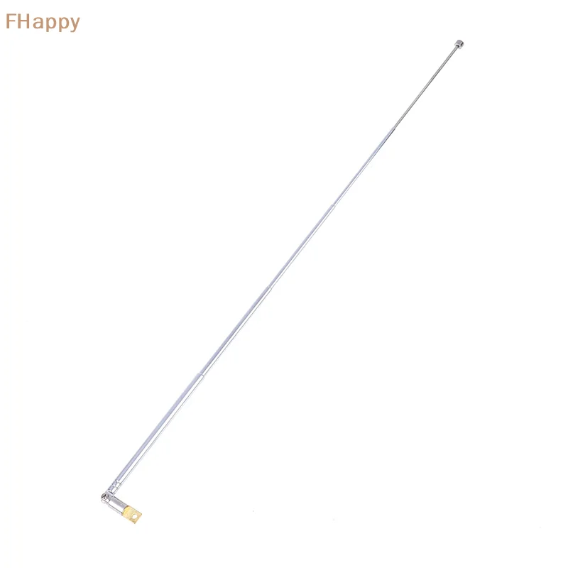 1Pc 37cm 5 Section Telescopic Stainless Steel AM FM Radio Universal Antenna