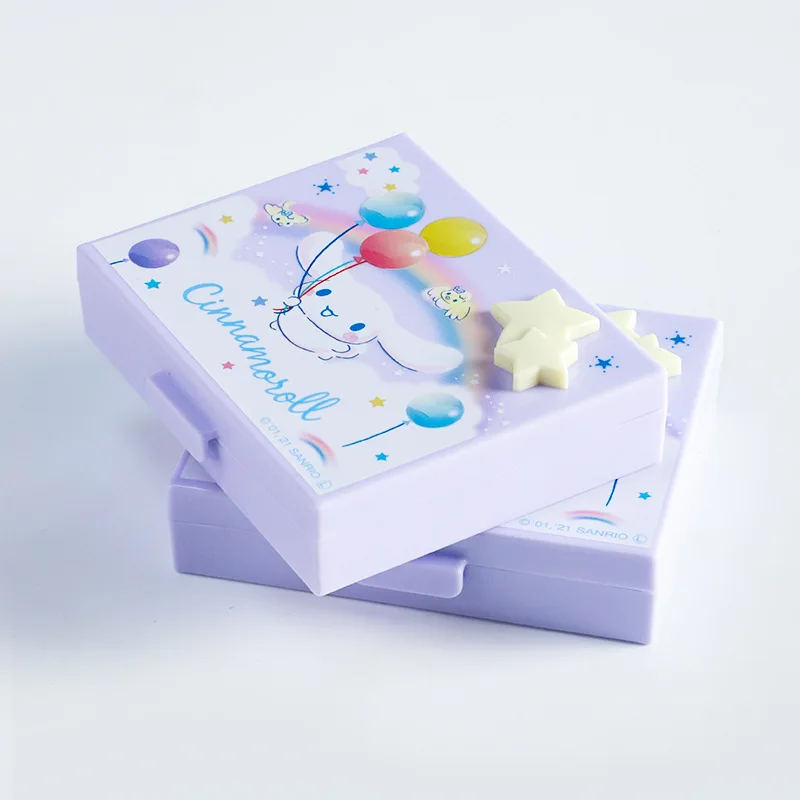 Sanrio Kawaii My Melody Cinnamoroll kotak pil portabel disegel Mini pil Dispenser organizer perhiasan kartun kotak Anime hadiah anak-anak