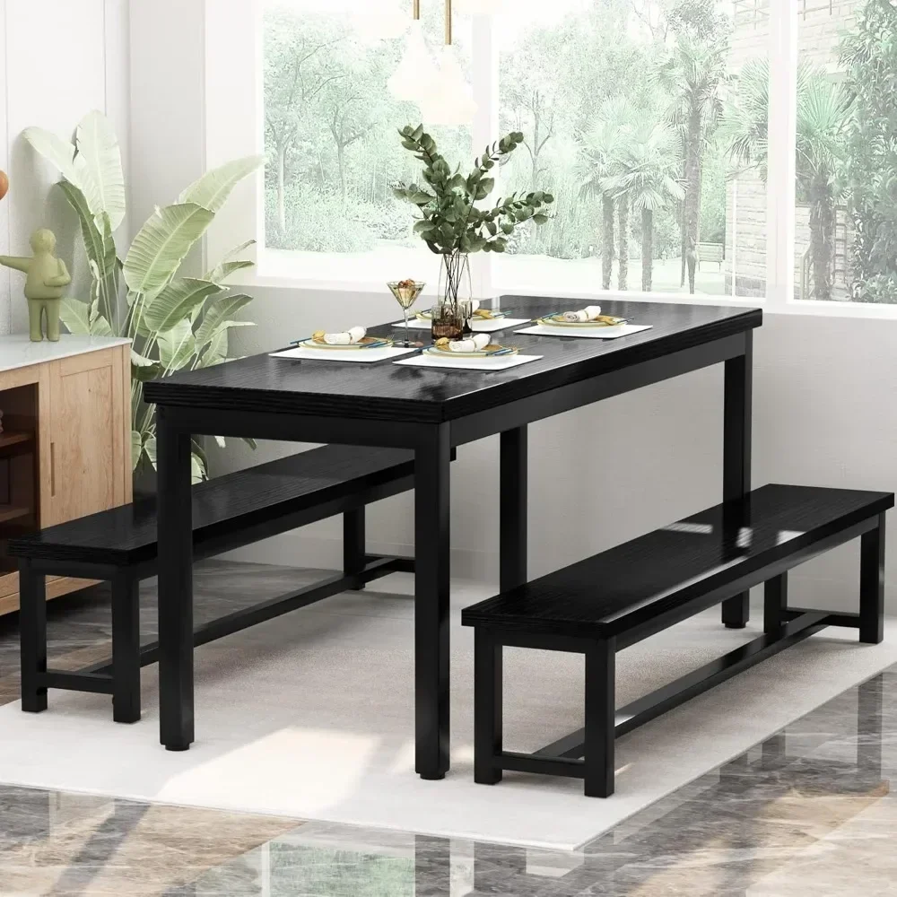 Dining Room Table Set, Kitchen Set with 2 Benches, Ideal for Home, and Room,High Quality Modern Design Dining Room Sets