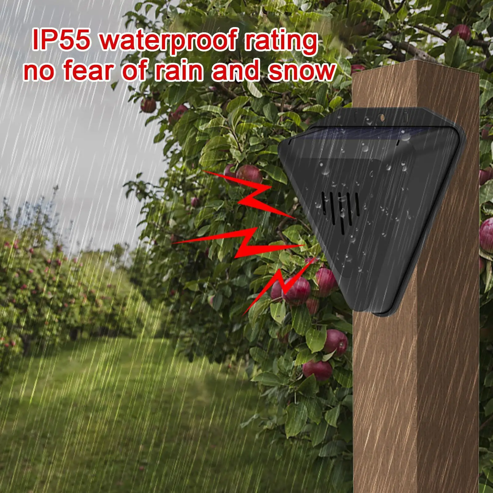 1pc Bird Repeller Device Solar Powered Birds Scarer Bird Preventer Animal Deterrents Device for Deer Raccoon Squirrel Farm Yard
