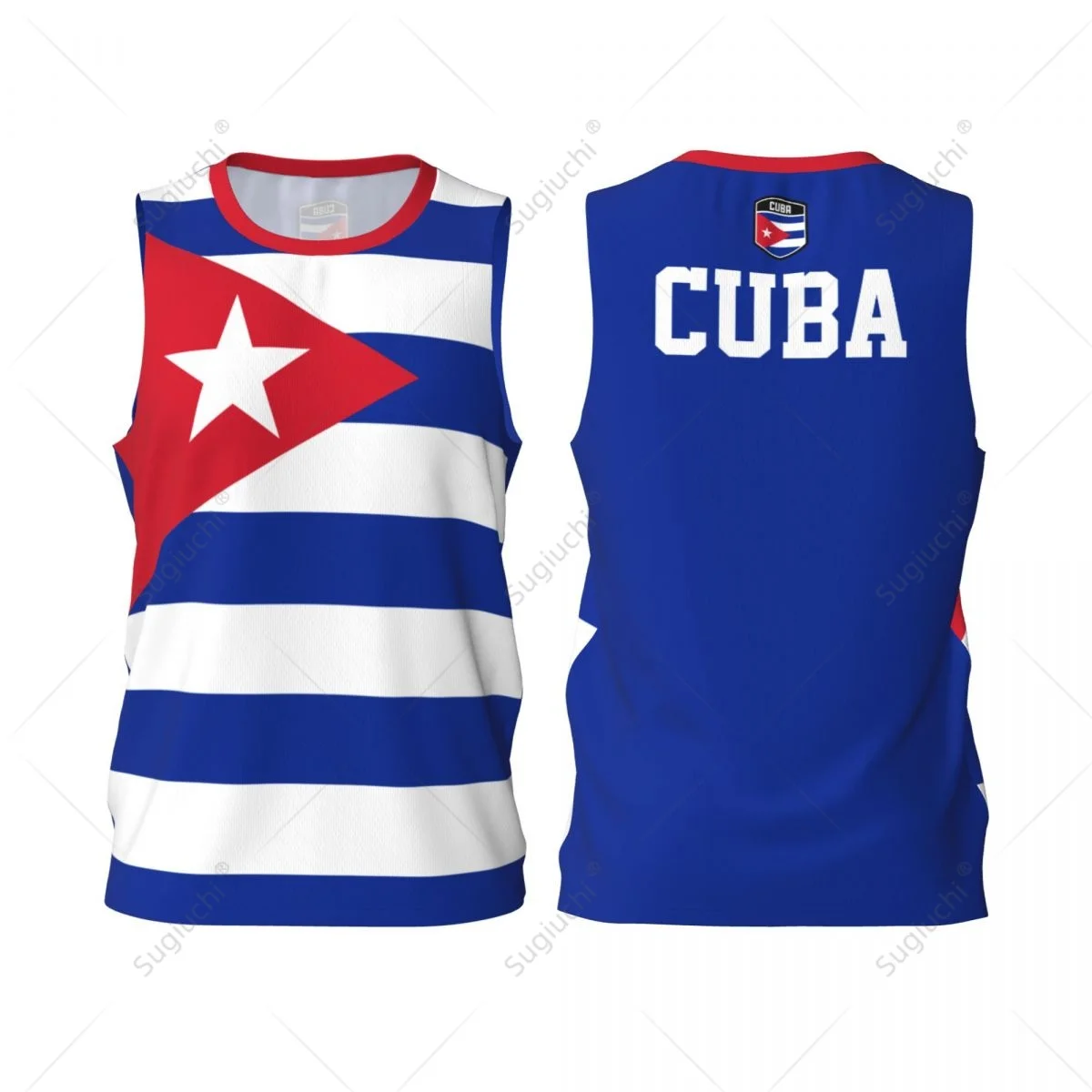 Cuba Flag Men Basketball Sports Jersey Running Fitness Multifunction Sleeveless tshirt Exclusive Custom Name Nunber