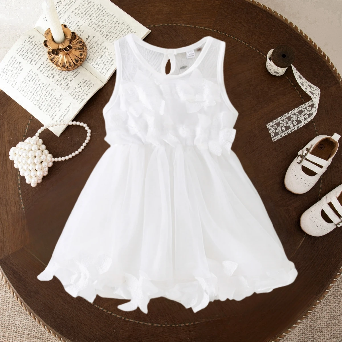 

Белое газовое платье для маленьких девочек, платье-пачка с цветочным рисунком, свадебные платья подружки невесты для маленьких девочек