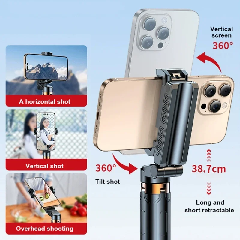 سوبر ميني Selfie Stick حامل هاتف محمول اطلاق النار المعونة تنوعا تصميم متكامل بلوتوث عن بعد للبث المباشر