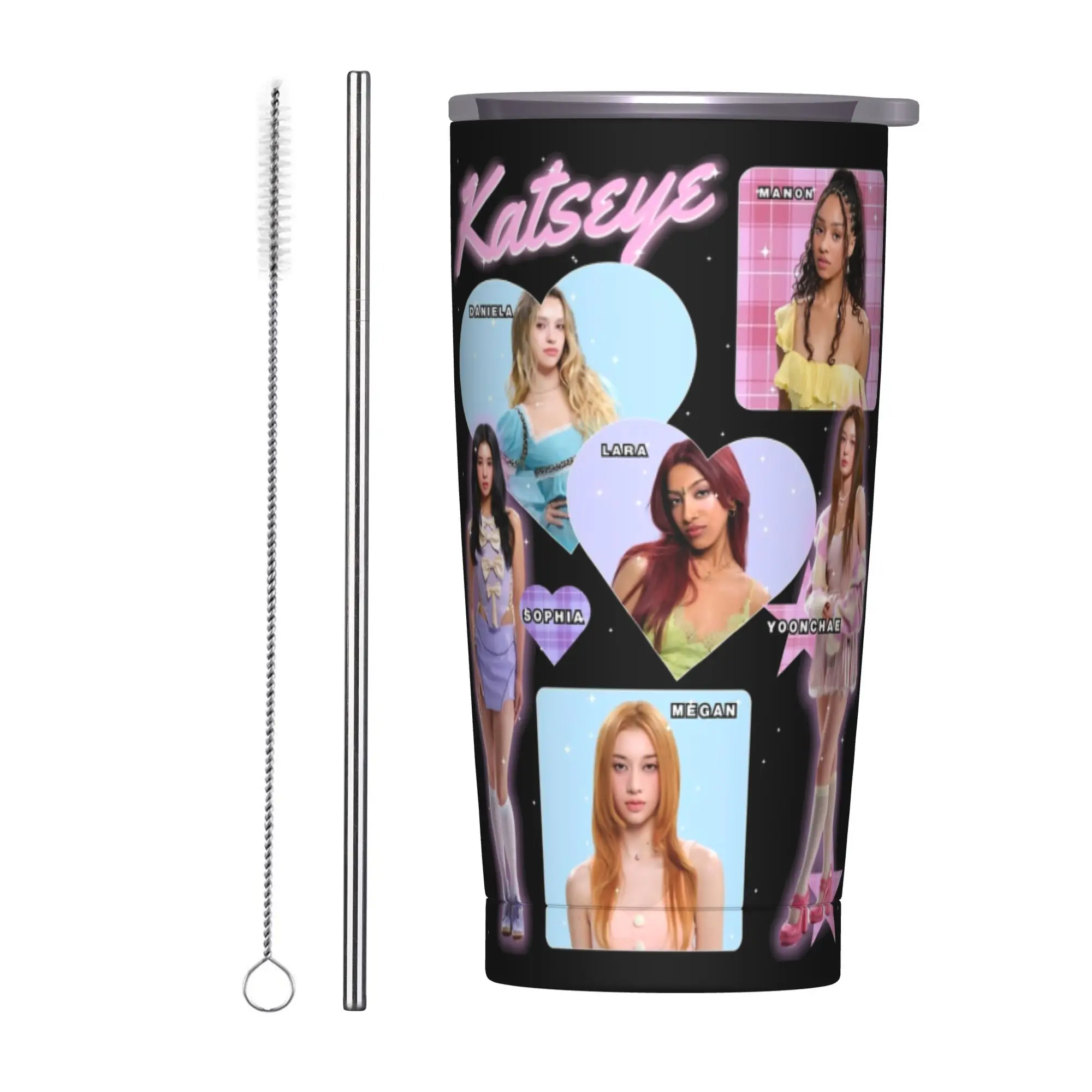 Stainless Steel Tumbler Katseye Kpop Girl Group Coffee Mug  Heat Preservation Cold and Hot Mugs Cup Beach Water Bottle