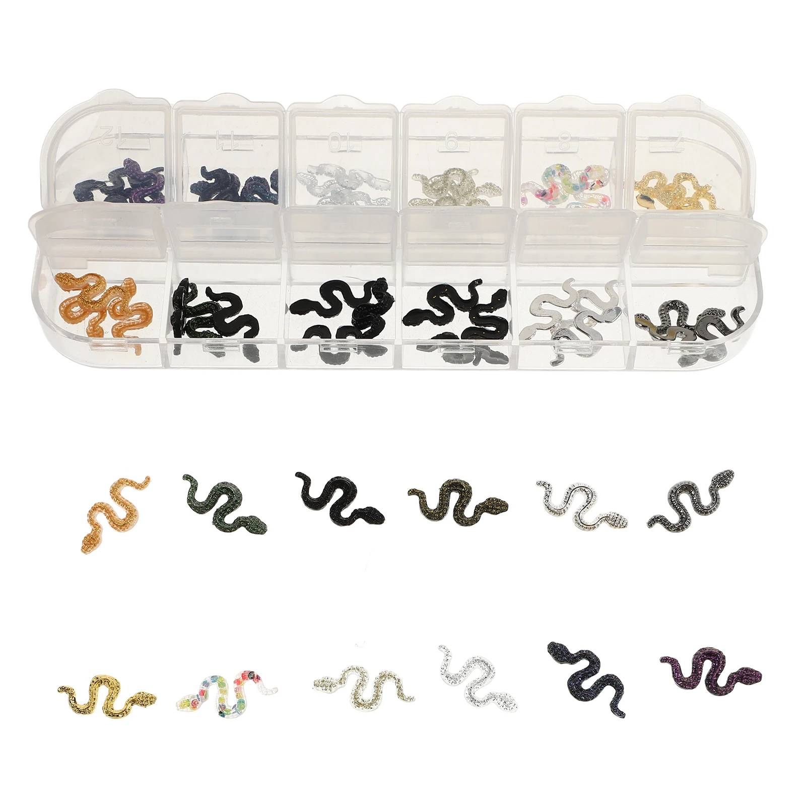 

1Set Snake-Shaped Nail Charms Women's Manicure Ornament Versatile Styling Nail Art Jewels and Charms for Acrylic Gel Nails