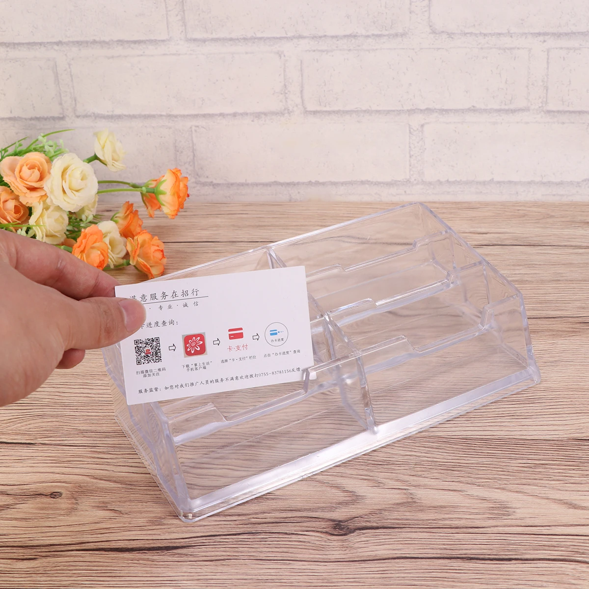 

Multi-compartment Business Card Holder Material Cards Organizer Office Supplies Desk Storage Box Name Stationery Gift