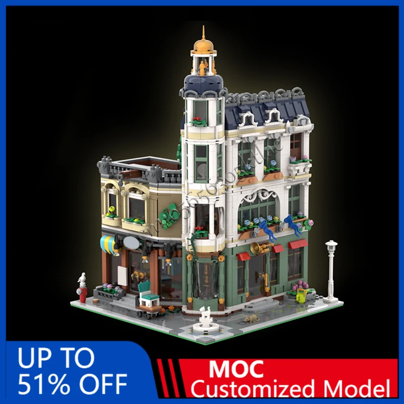 

3240 PCS Shopping MOC Street Corner 11371 Shopping Street Alternative Building Block Model Children Assembly Toy Birthday Gifts