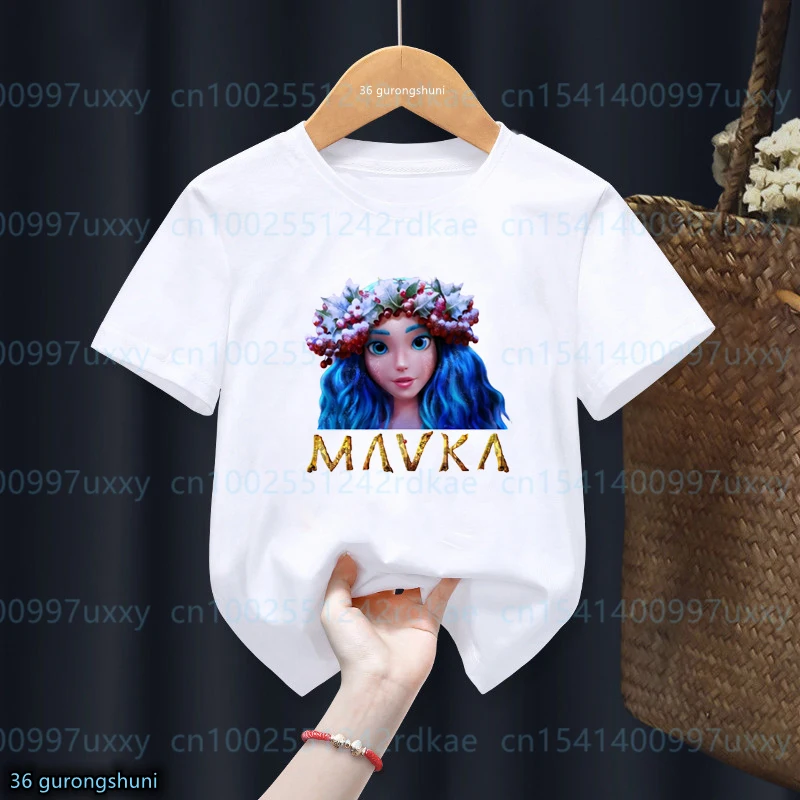 New kidsT shirts Cartoon Mavka: The Forest Song Graphic Print Girls t-shirt Cute Toddler tshirt Summer Short Sleeve white Tops