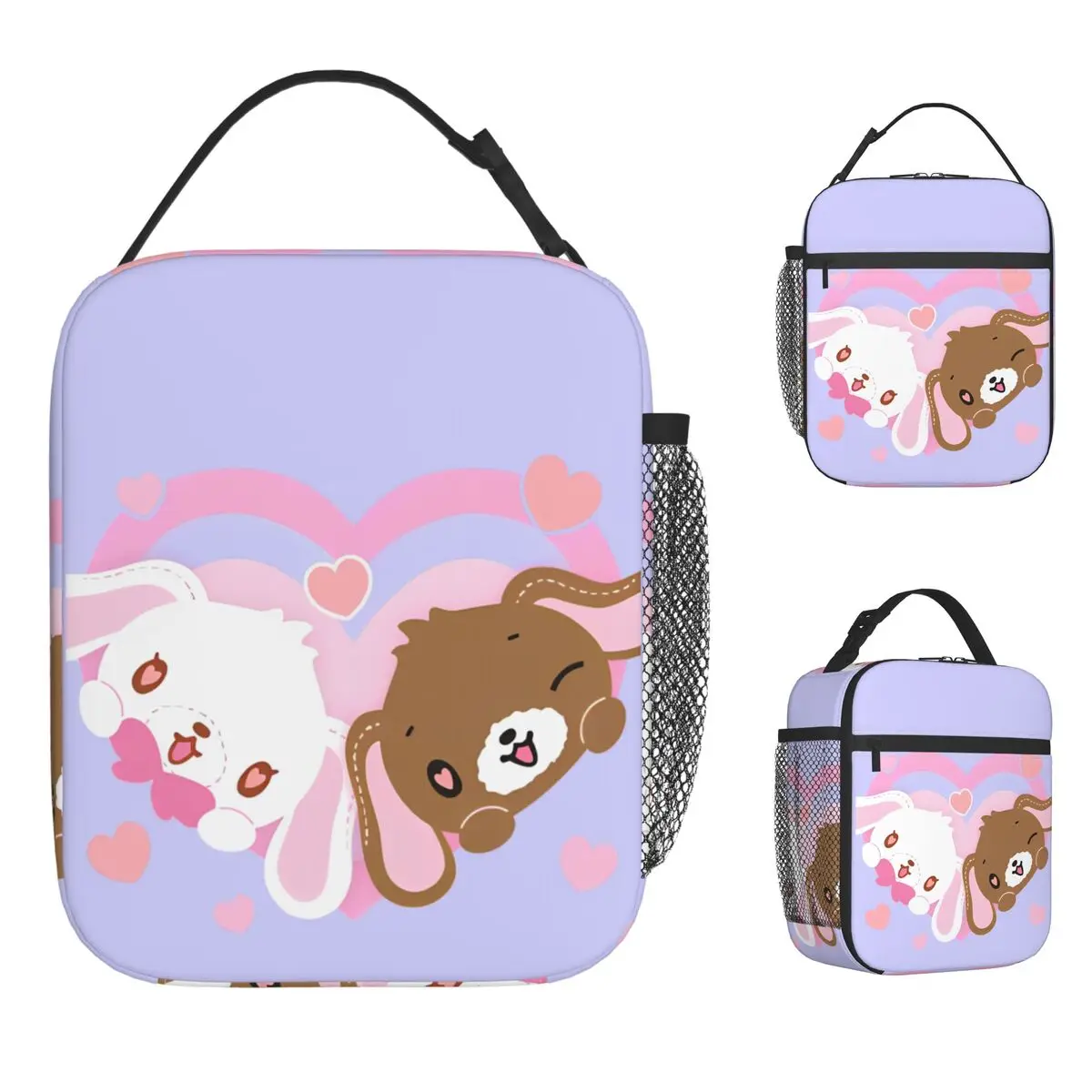 

Изолированная сумка для обеда Sugarbunnies Love, большая емкость, многоразовая термосумка с героями мультфильмов Kawaii, ланч-бокс, сумка для работы, пикника, сумка Bento