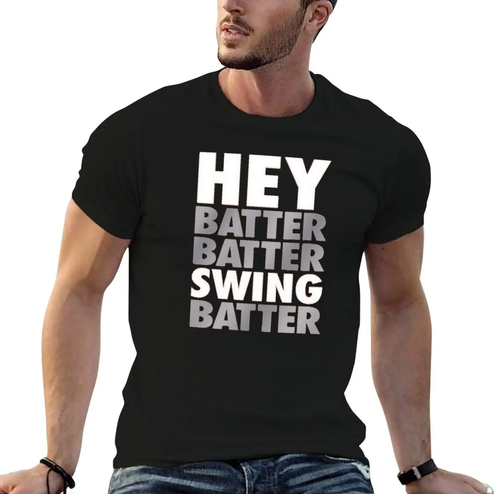 Hey Batter Batter Swing Batter T-Shirt anime figures gifts for boyfriend men t shirts